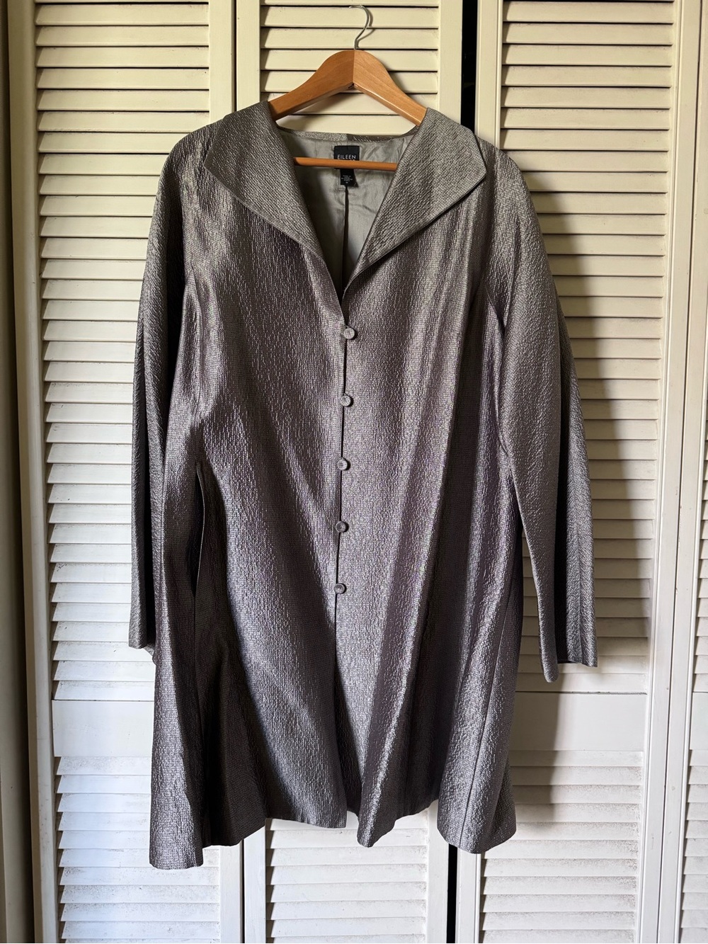 Eileen Fisher 100% Silk Coat